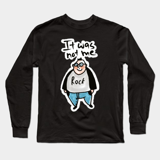 oops fat funny guy surprised. it was not me Long Sleeve T-Shirt by barbasantara